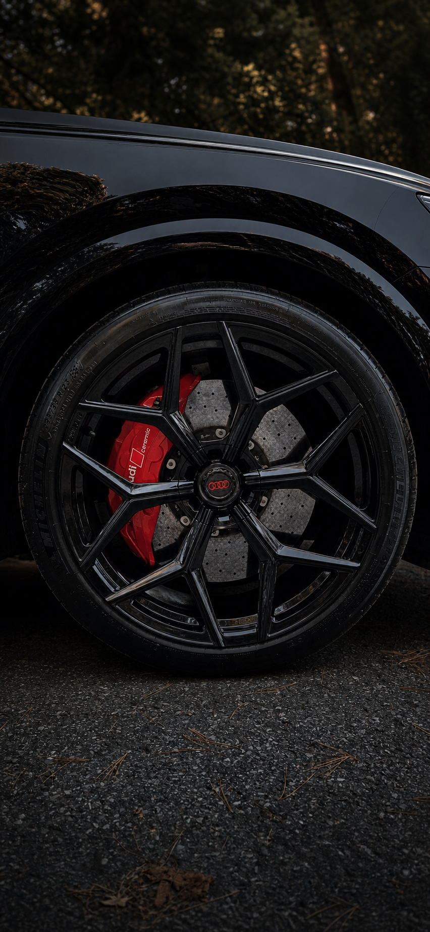 Audi ceramic brake and wheel detail